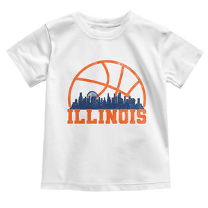 Illinois Fan Toddler T Shirt IL State Basketball Game Day TS11 White Print Your Wear