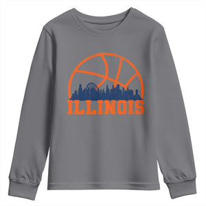 Illinois Fan Youth Sweatshirt IL State Basketball Game Day TS11 Charcoal Print Your Wear