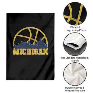 Michigan Fan Basketball Grooves Skyline MI State Garden Flag TS11 Print Your Wear