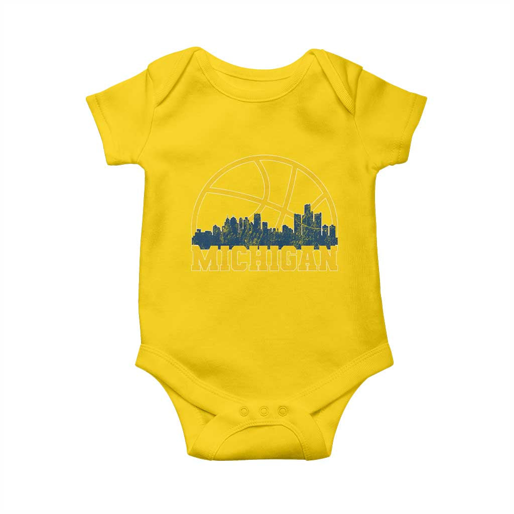 Michigan Fan Basketball Grooves Skyline MI State Baby Onesie TS11 Daisy Print Your Wear