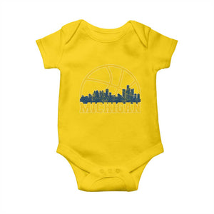 Michigan Fan Basketball Grooves Skyline MI State Baby Onesie TS11 Daisy Print Your Wear