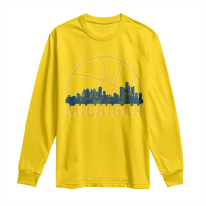Michigan Fan Basketball Grooves Skyline MI State Long Sleeve Shirt TS11 Daisy Print Your Wear
