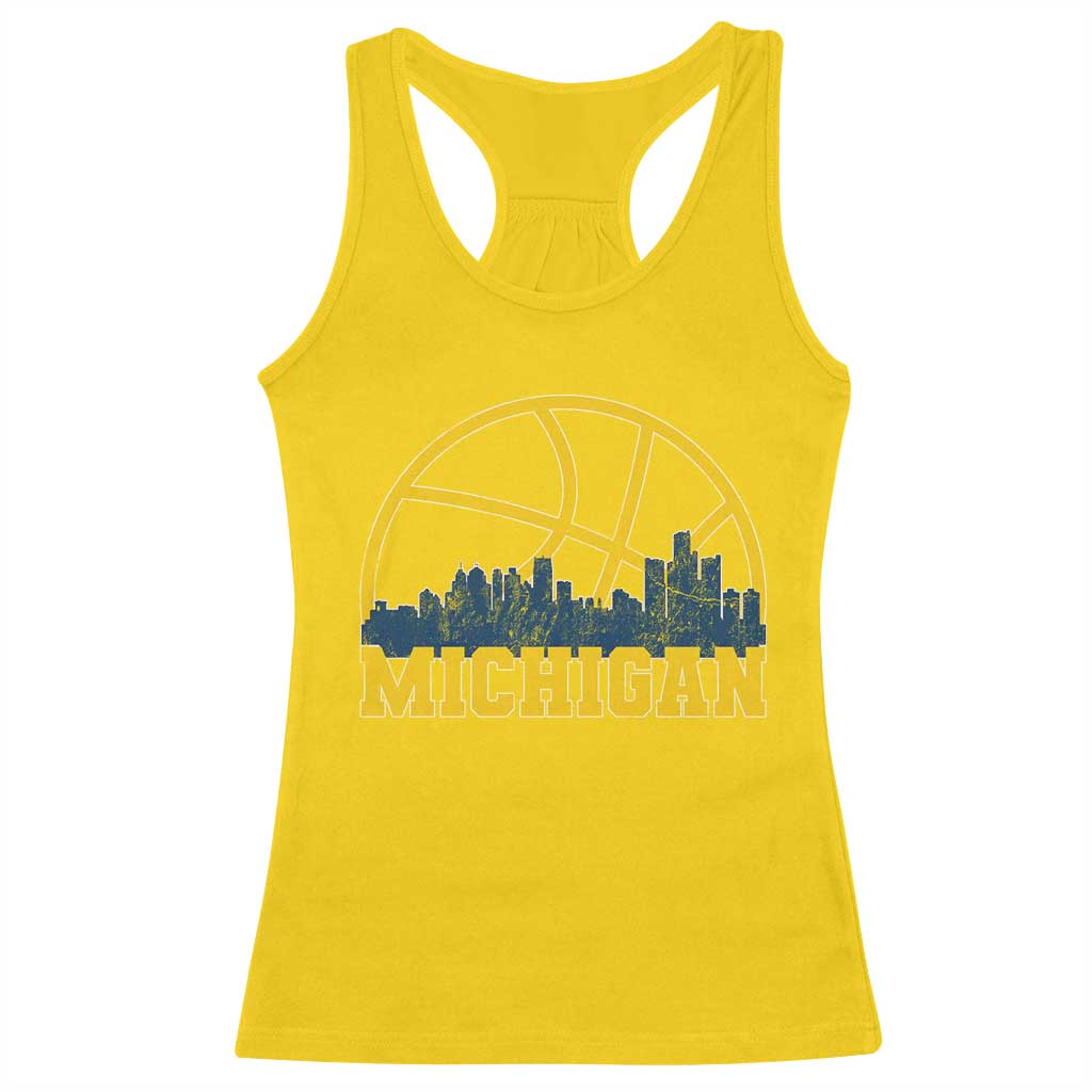 Michigan Fan Basketball Grooves Skyline MI State Racerback Tank Top TS11 Daisy Print Your Wear