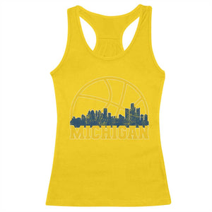 Michigan Fan Basketball Grooves Skyline MI State Racerback Tank Top TS11 Daisy Print Your Wear