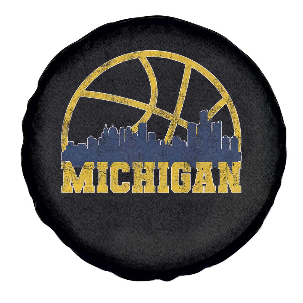 Michigan Fan Basketball Grooves Skyline MI State Spare Tire Cover TS11 Print Your Wear