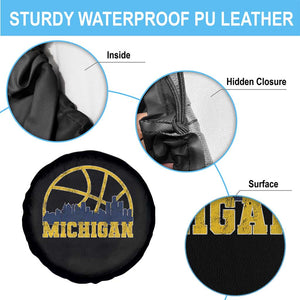 Michigan Fan Basketball Grooves Skyline MI State Spare Tire Cover TS11 Print Your Wear
