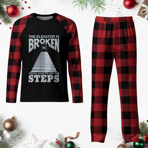 Sobriety Anniversary Sober Plaid Pajama Set The Elevator is Broken You Will Have To Use The Steps TS11 Buffalo Plaid Print Your Wear