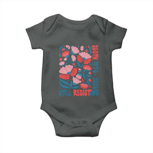 Floral 250th Still Resisting 4th of July 1776 2026 Baby Onesie