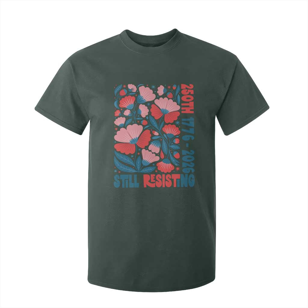 Floral 250th Still Resisting 4th of July 1776 2026 T Shirt For Kid