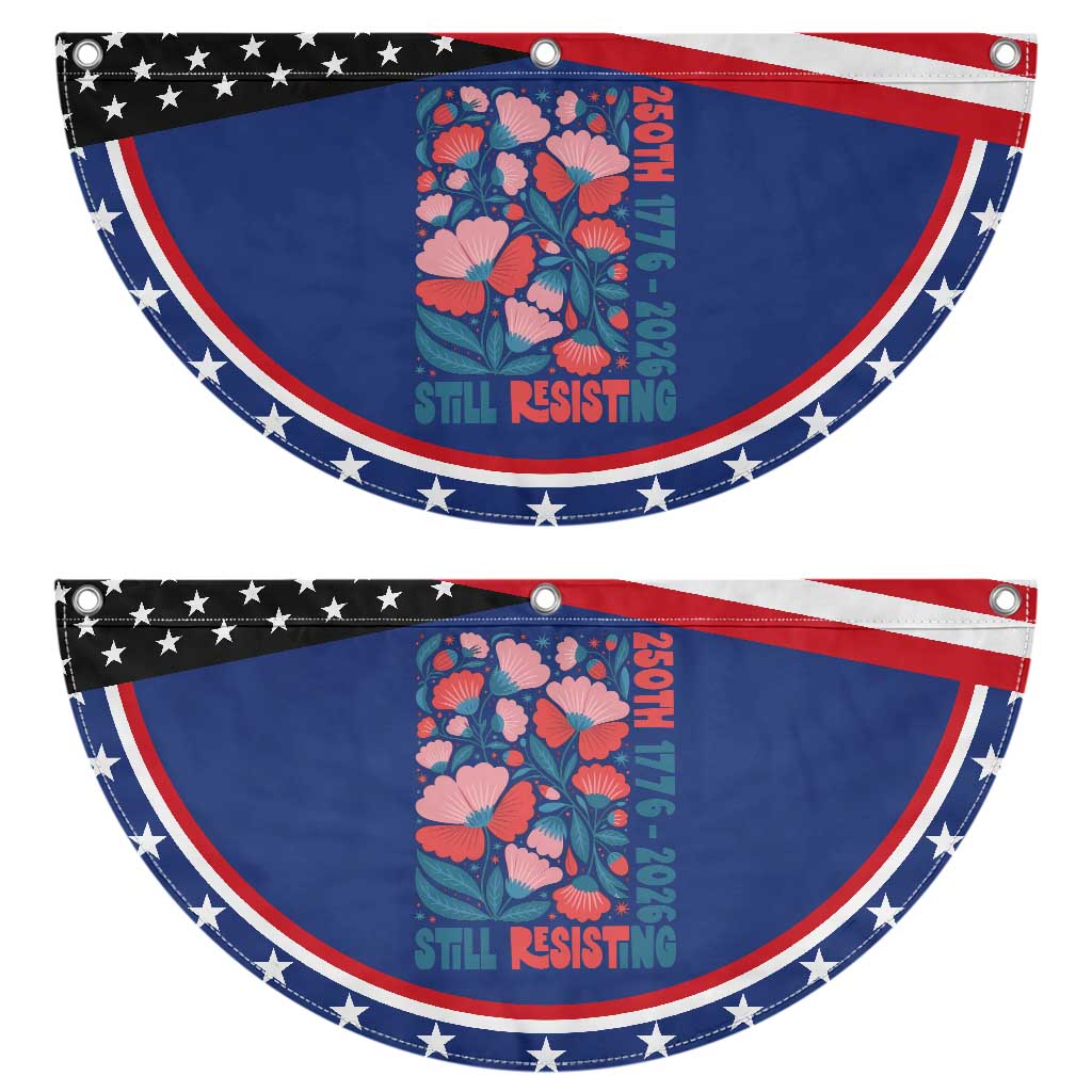 Floral 250th Still Resisting 4th of July 1776 2026 Patriotic Fan Flag TS11 2pcs pack Classic Navy Print Your Wear