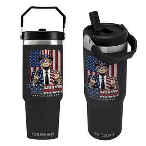 The Nations Leader US 250th Anniversary Flip Straw Tumbler Funny 4th of July 1776 2026