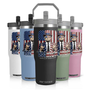 The Nations Leader US 250th Anniversary Flip Straw Tumbler Funny 4th of July 1776 2026