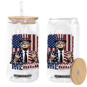 The Nations Leader US 250th Anniversary Glass Can Funny 4th of July 1776 2026