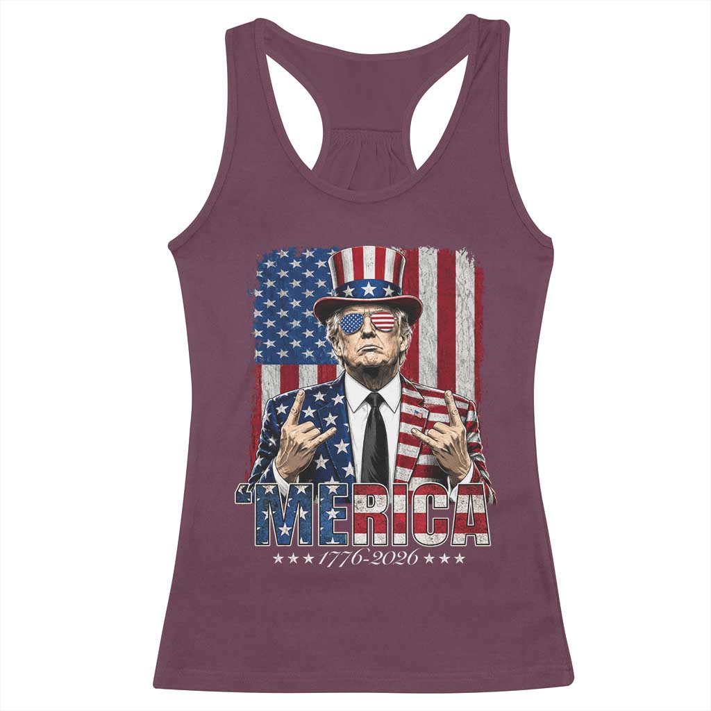 The Nations Leader US 250th Anniversary Racerback Tank Top Funny 4th of July 1776 2026