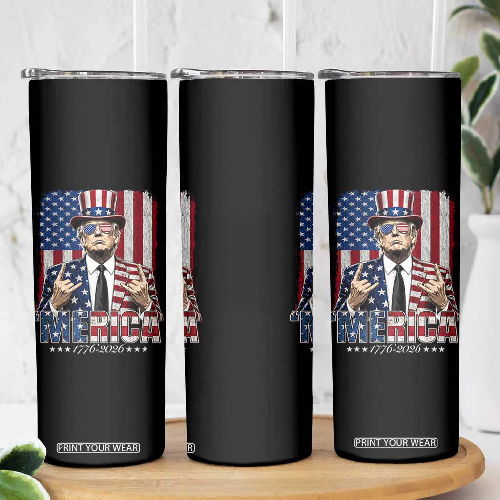 The Nations Leader US 250th Anniversary Skinny Tumbler Funny 4th of July 1776 2026