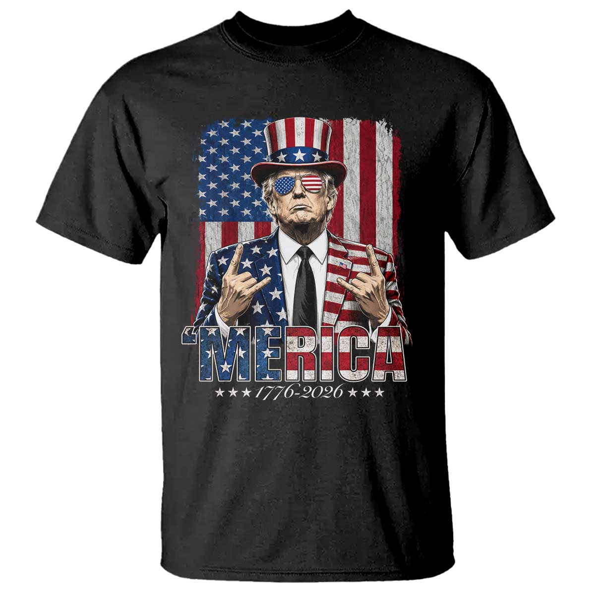 The Nations Leader US 250th Anniversary T Shirt Funny 4th of July 1776 2026 TS11 Black Print Your Wear