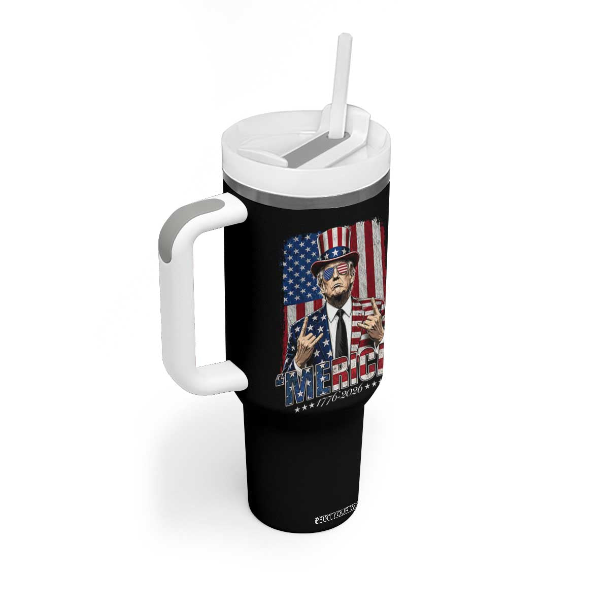 The Nations Leader US 250th Anniversary Tumbler With Handle Funny 4th of July 1776 2026