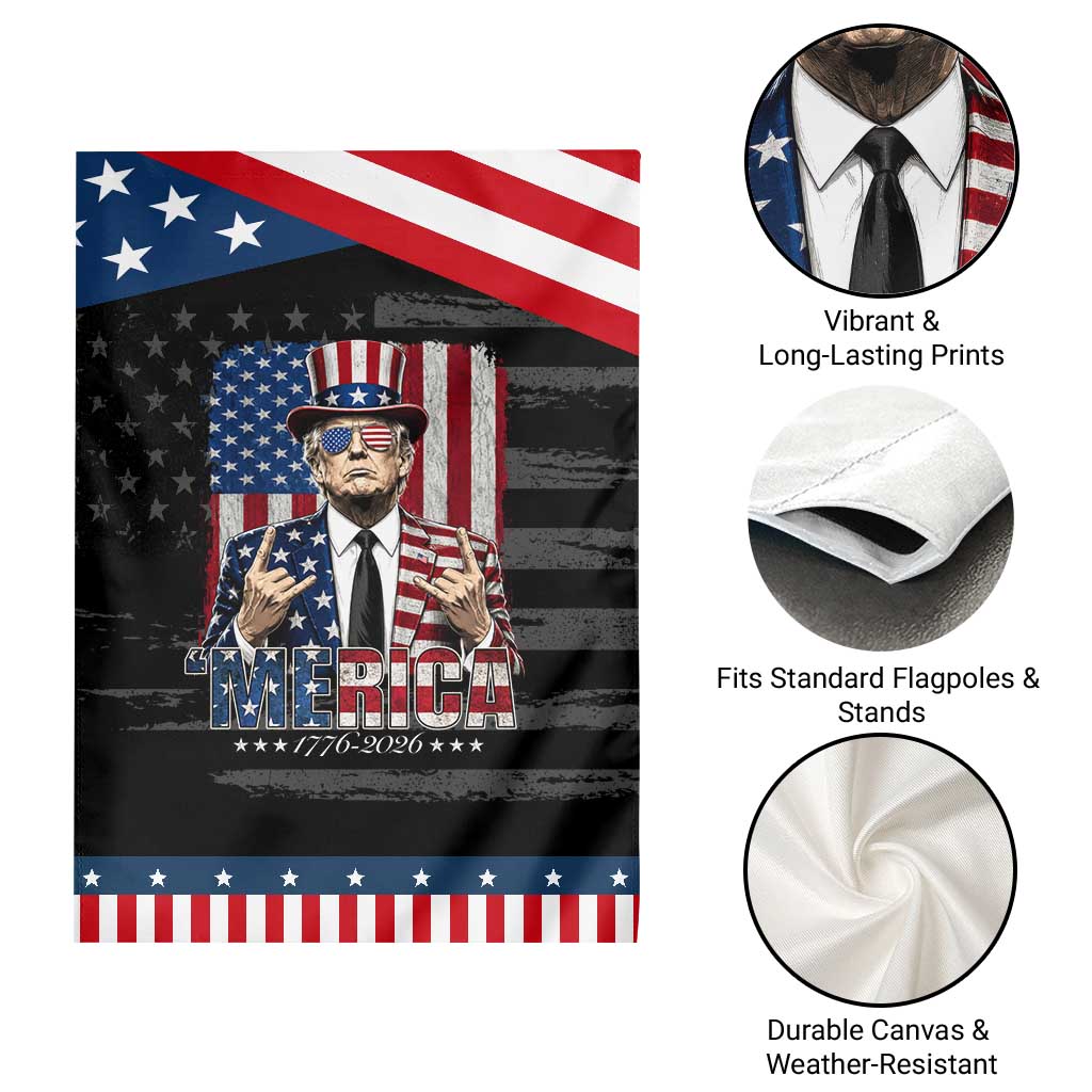 The Nations Leader US 250th Anniversary Patriotic Garden Flag Funny 4th of July 1776 2026