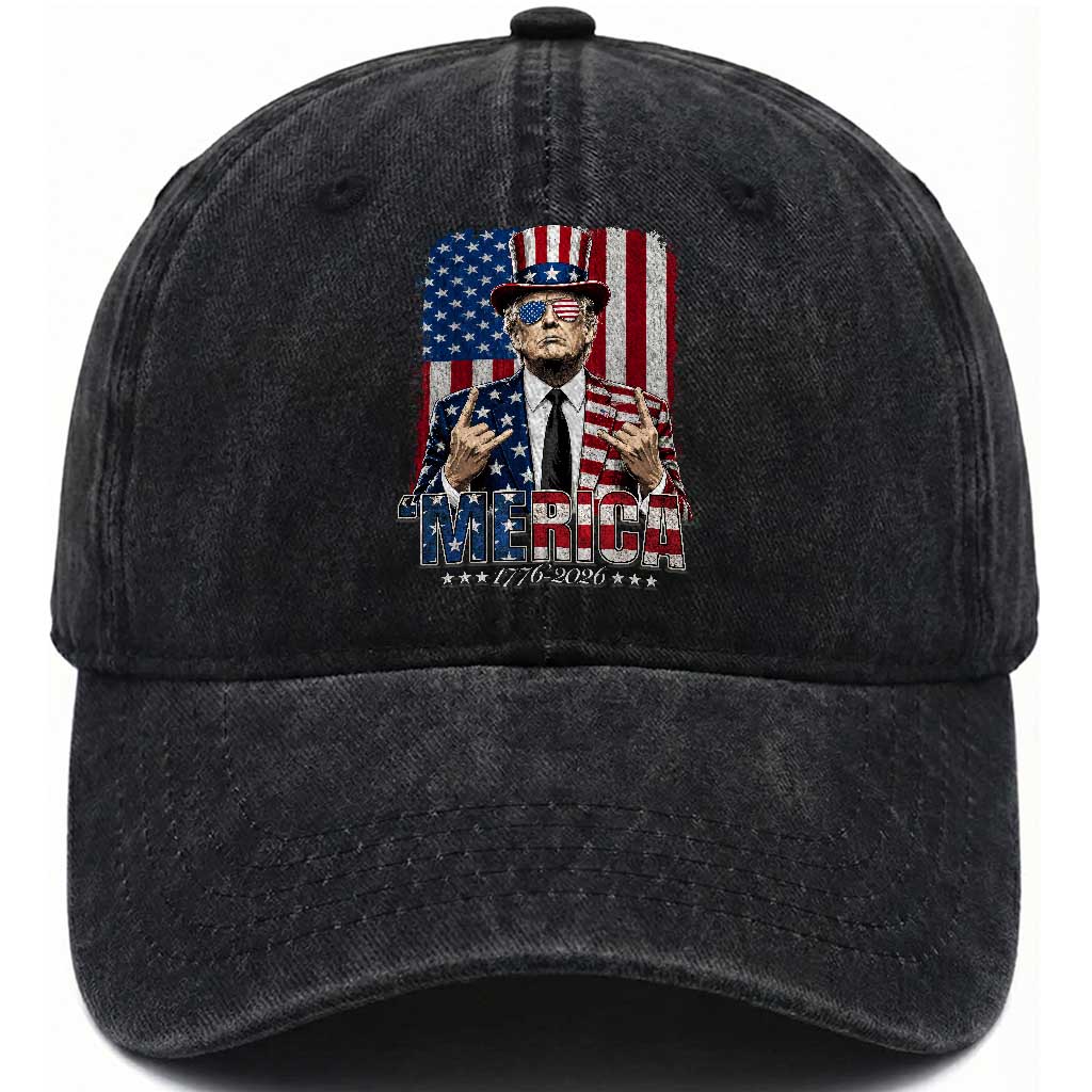 The Nations Leader US 250th Anniversary Washed Cotton Baseball Cap Funny 4th of July 1776 2026