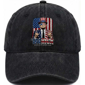 The Nations Leader US 250th Anniversary Washed Cotton Baseball Cap Funny 4th of July 1776 2026