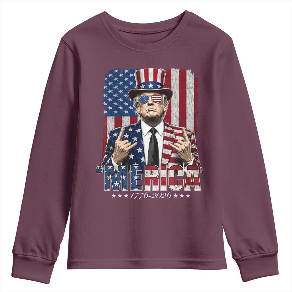 The Nations Leader US 250th Anniversary Youth Sweatshirt Funny 4th of July 1776 2026