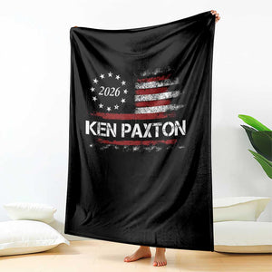 Ken Paxton for Texas Senate Throw Blanket US Senator Campaign Vintage American Flag