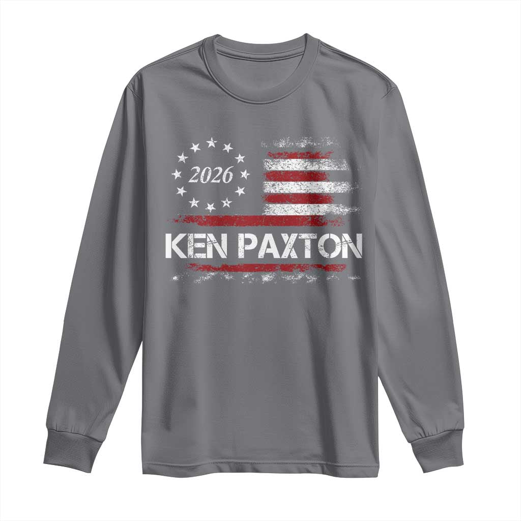 Ken Paxton for Texas Senate Long Sleeve Shirt US Senator Campaign Vintage American Flag