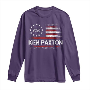 Ken Paxton for Texas Senate Long Sleeve Shirt US Senator Campaign Vintage American Flag