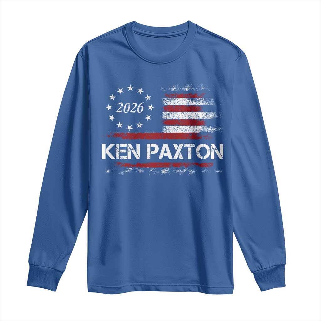 Ken Paxton for Texas Senate Long Sleeve Shirt US Senator Campaign Vintage American Flag