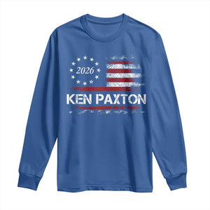 Ken Paxton for Texas Senate Long Sleeve Shirt US Senator Campaign Vintage American Flag