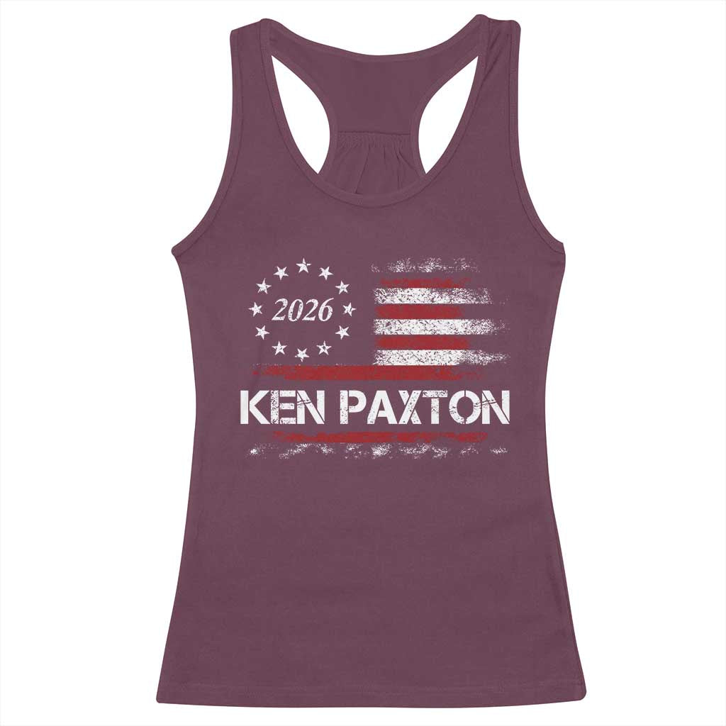 Ken Paxton for Texas Senate Racerback Tank Top US Senator Campaign Vintage American Flag