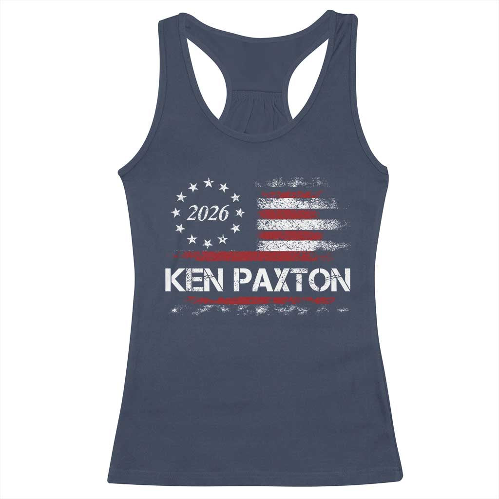 Ken Paxton for Texas Senate Racerback Tank Top US Senator Campaign Vintage American Flag
