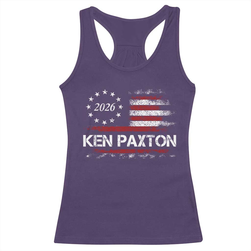 Ken Paxton for Texas Senate Racerback Tank Top US Senator Campaign Vintage American Flag