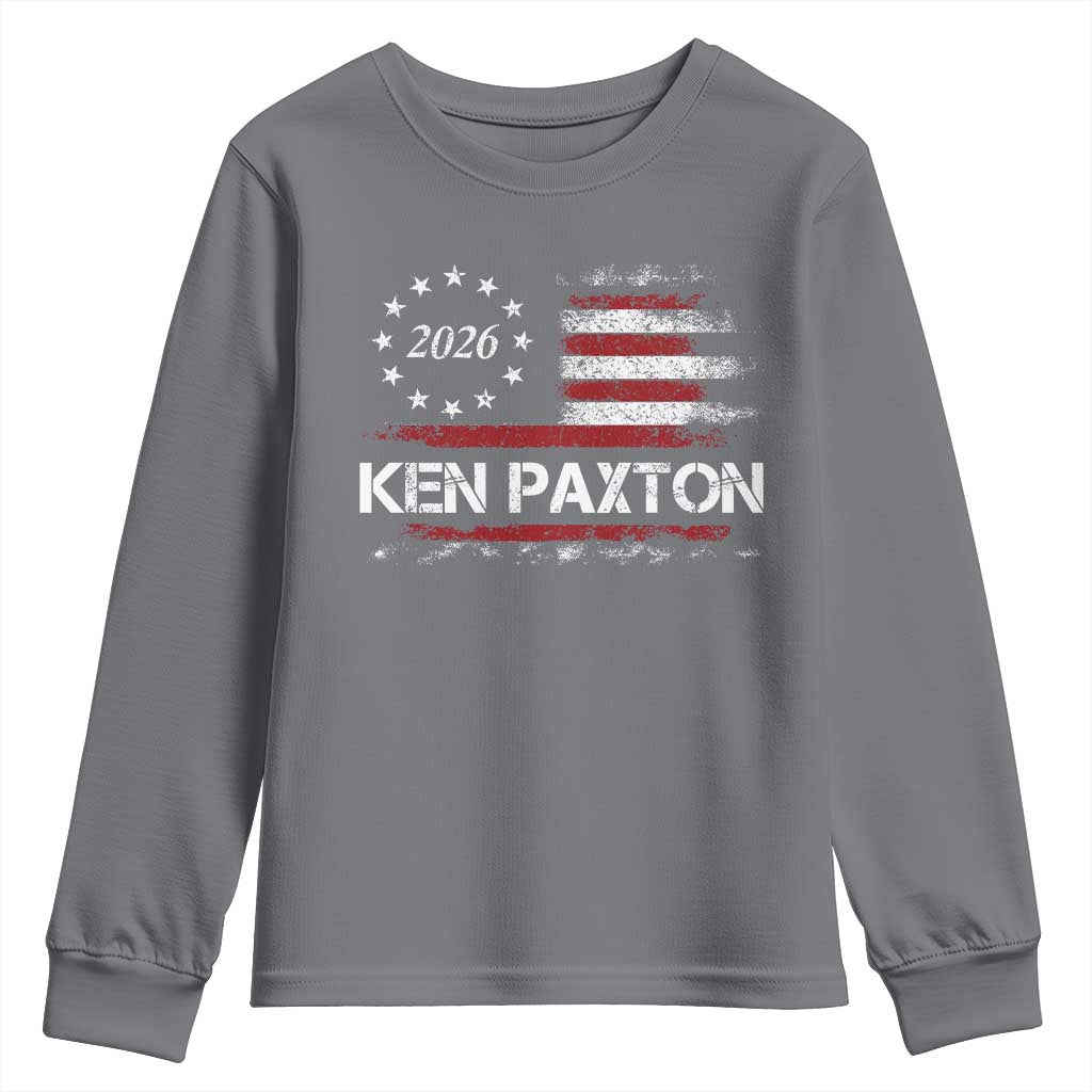 Ken Paxton for Texas Senate Youth Sweatshirt US Senator Campaign Vintage American Flag