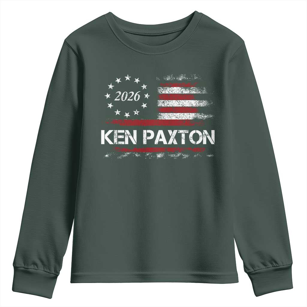 Ken Paxton for Texas Senate Youth Sweatshirt US Senator Campaign Vintage American Flag