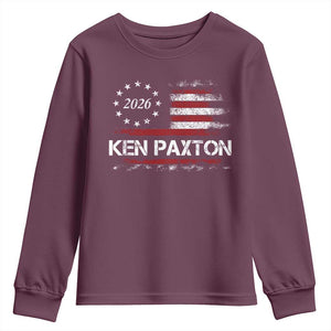 Ken Paxton for Texas Senate Youth Sweatshirt US Senator Campaign Vintage American Flag
