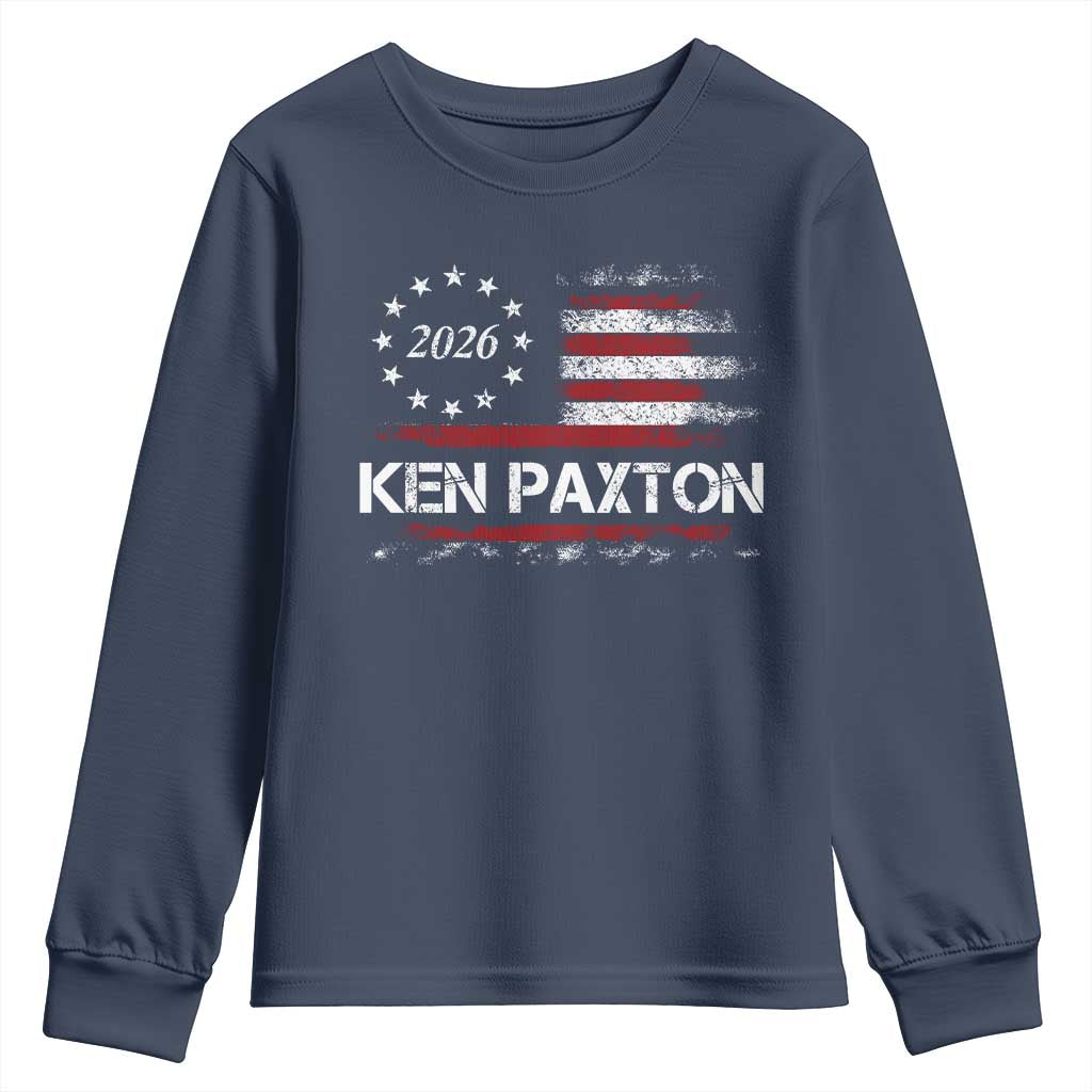 Ken Paxton for Texas Senate Youth Sweatshirt US Senator Campaign Vintage American Flag