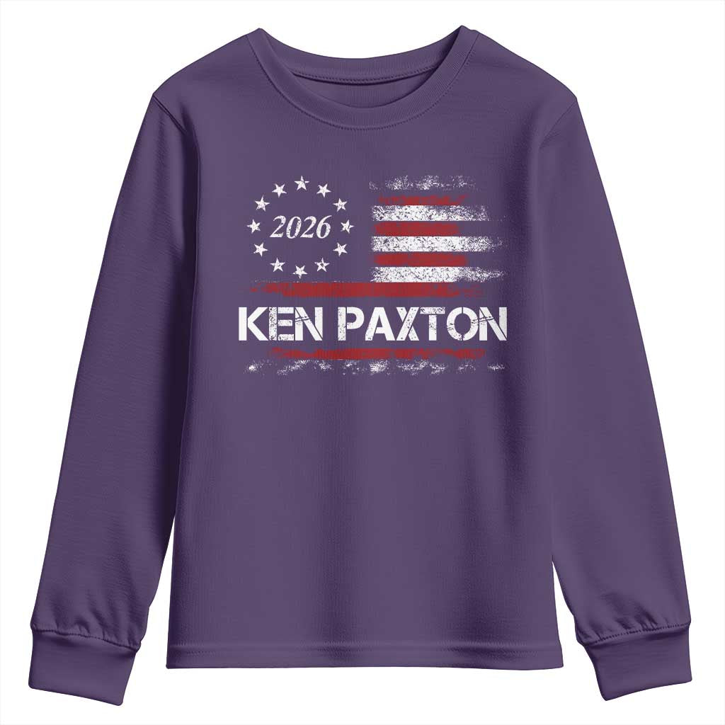 Ken Paxton for Texas Senate Youth Sweatshirt US Senator Campaign Vintage American Flag