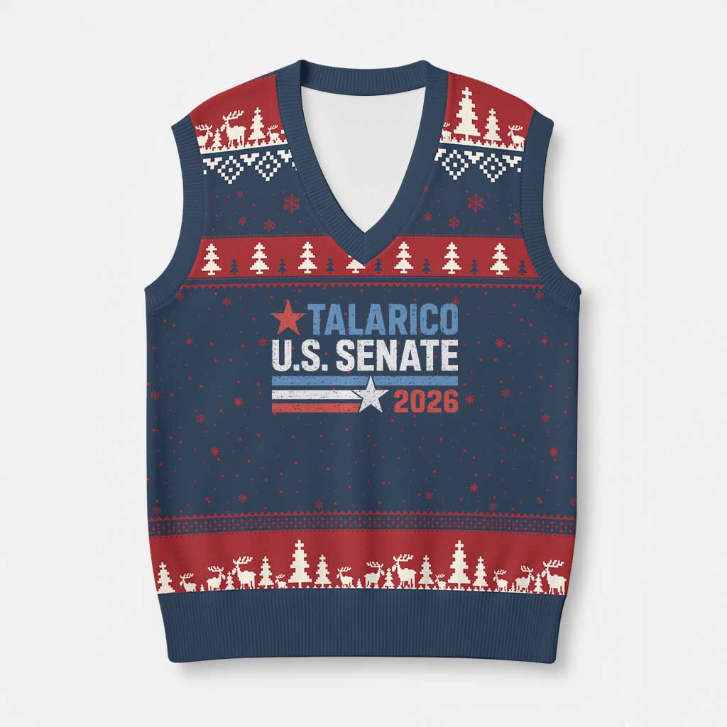 James Talarico US Senate 2026 V-Neck Knit Sweater Vest Texas Senate Race Stars and Stripes