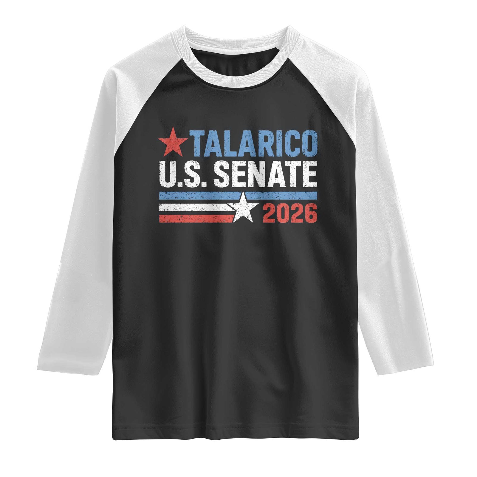 James Talarico US Senate 2026 Raglan Shirt Texas Senate Race Stars and Stripes TS11 Black White Print Your Wear