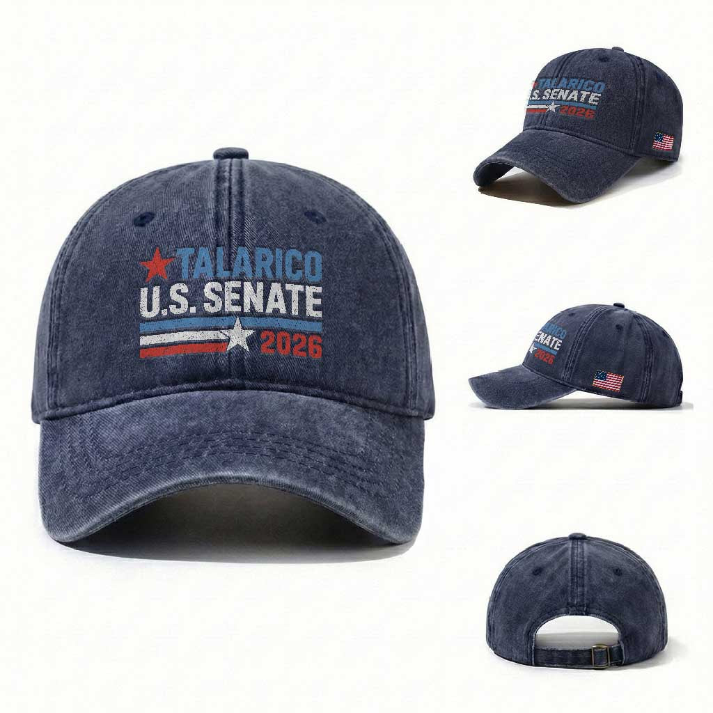 James Talarico US Senate 2026 Washed Cotton Baseball Cap Texas Senate Race Stars and Stripes