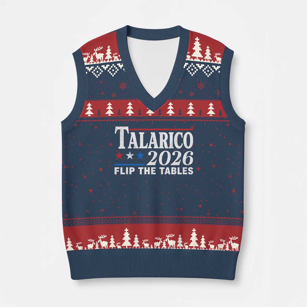 James Talarico 2026 Flip The Tables V-Neck Knit Sweater Vest Texas Senate