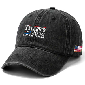 James Talarico 2026 Flip The Tables Washed Cotton Baseball Cap Texas Senate