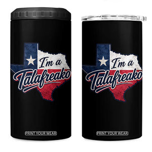 I Am A Talafreako James Talarico 4 in 1 Can Cooler Tumbler US Senate Vintage Texas Map