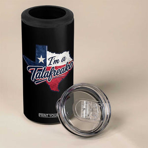 I Am A Talafreako James Talarico 4 in 1 Can Cooler Tumbler US Senate Vintage Texas Map