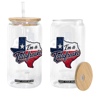I Am A Talafreako James Talarico Glass Can US Senate Vintage Texas Map