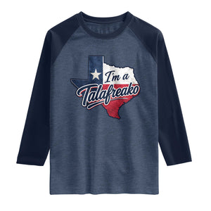 I Am A Talafreako James Talarico Raglan Shirt US Senate Vintage Texas Map