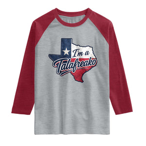 I Am A Talafreako James Talarico Raglan Shirt US Senate Vintage Texas Map