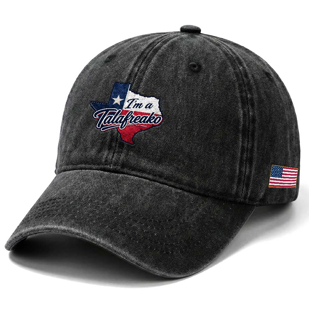 I Am A Talafreako James Talarico Washed Cotton Baseball Cap US Senate Vintage Texas Map
