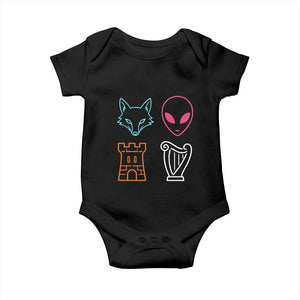 Fox Alien Castle Harp Retro Baby Onesie San Antonio Texas Sports